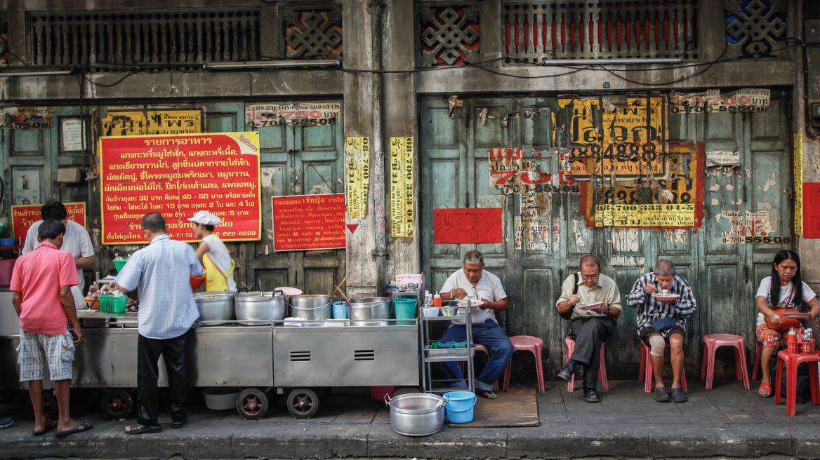 Local food stall on the footpath